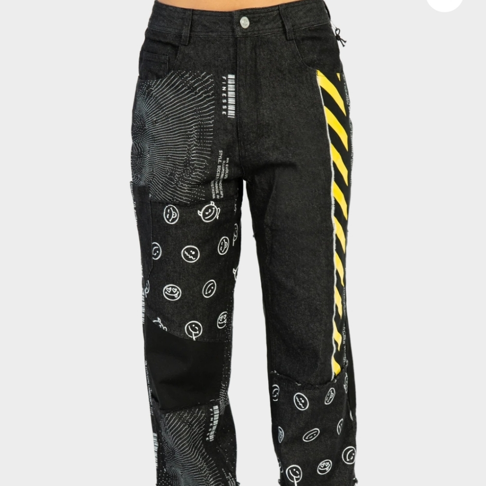 Jacko Printed Patchwork Pants | size S